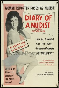 5b1024 DIARY OF A NUDIST 1sh 1961 Doris Wishman, the most gorgeous campers in the world, ultra rare!