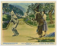 5b1718 WIZARD OF OZ color English FOH LC R1955 Dorothy & Scarecrow watch smiling Tin Man on road!