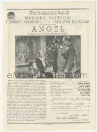 5b1432 ANGEL local theater English program 1938 Marlene Dietrich, Herbert Marshall, Ernst Lubitsch