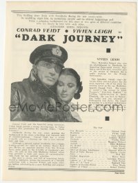 5b1433 DARK JOURNEY local theater English program 1937 Vivien Leigh & Conrad Veidt in World War I!