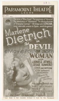 5b1435 DEVIL IS A WOMAN local theater English program 1935 Marlene Dietrich, Josef von Sternberg