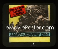 5b1504 ALONG THE SUNDOWN TRAIL glass slide 1942 Bill Cowboy Rambler Boyd fighting bad guys!