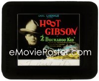 5b1509 BUCKAROO KID glass slide 1926 great close up of Hoot Gibson + cool stagecoach artwork!