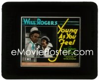 5b1578 YOUNG AS YOU FEEL glass slide 1931 Will Rogers in top hat looking down at Fifi D'Orsay!