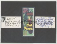 5b0008 CAT PEOPLE 2 signed 3x5 index cards in 11x14 display 1942 by Simone Simon AND Jane Randolph!