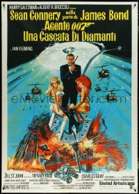 5b0303 DIAMONDS ARE FOREVER Italian 1p 1971 Sean Connery as James Bond & girls by de Berardinis!
