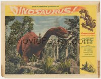 5b0805 DINOSAURUS LC #4 1960 fun wacky image of little boy riding on neck of brontosaurus!