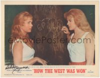 5b0046 HOW THE WEST WAS WON signed LC #7 1964 by Debbie Reynolds, who's with sister Carroll Baker!