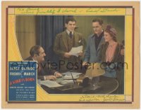 5b0061 STAR IS BORN signed LC 1937 by BOTH Janet Gaynor AND Lionel Stander, with Menjou & March!