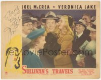 5b0064 SULLIVAN'S TRAVELS signed LC 1941 by Joel McCrea, who's surrounded, with sexy Veronica Lake!
