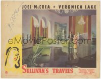 5b0065 SULLIVAN'S TRAVELS signed LC 1941 by Joel McCrea, who's in fancy room with sexy Veronica Lake!