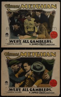 5b0748 WE'RE ALL GAMBLERS 2 LCs 1927 boxer Thomas Meighan & Marietta Milner in New York, rare!
