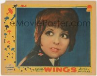 5b0900 WINGS LC 1928 super close portrait of uniformed Clara Bow used on the window card, rare!