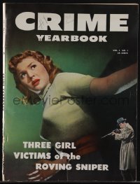 5b0641 CRIME YEARBOOK vol 1 no 1 magazine 1952 Three Girl Victims of the Roving Sniper, first issue!