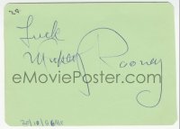 5b0098 MICKEY ROONEY signed 4x5 album page 1966 Rooney, it can be framed & displayed with a repro still!