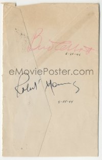 5b0100 BUD ABBOTT/ROBERT YOUNG signed 4x7 envelope 1944 by BOTH top Hollywood actors!
