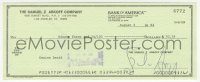 5b0089 SAMUEL Z. ARKOFF signed canceled check 1984 he paid $93.24 to his employee Denise David!