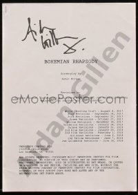 5b0015 AIDEN GILLEN signed revised script Aug 8, 2017, his personal screenplay for Bohemian Rhapsody!