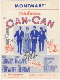 5b0025 SHIRLEY MACLAINE signed sheet music 1960 MontMart' from Cole Porter's Can-Can!