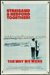 5b1362 WAY WE WERE 1sh 1973 Barbra Streisand & Robert Redford walk on the beach!