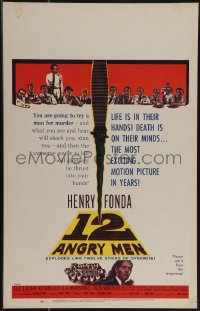 5b0327 12 ANGRY MEN WC 1957 Henry Fonda, Sidney Lumet classic, life is in their hands, very rare!
