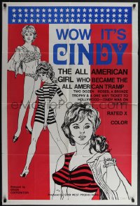 5b1382 WOW IT'S CINDY 1sh 1971 a one way ticket to Hollywood & she was on her way!