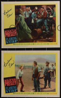 5b0032 FLAMING STAR 6 LCs 1960 with TWO signed by Barbara Eden, great images with Elvis Presley!