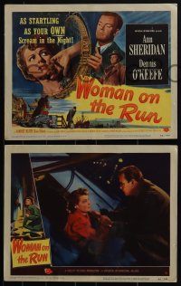 5b0706 WOMAN ON THE RUN 8 LCs 1950 cool images of Ann Sheridan, Dennis O'Keefe, film noir!