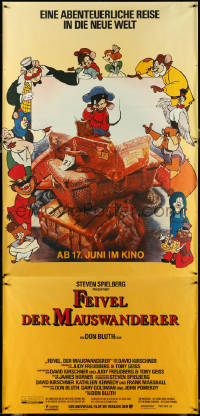 5c0023 AMERICAN TAIL advance German 3sh 1987 Steven Spielberg, Don Bluth, art of Fievel the mouse!