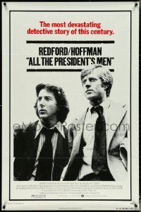 5c0541 ALL THE PRESIDENT'S MEN 1sh 1976 Dustin Hoffman & Robert Redford as Woodward & Bernstein!