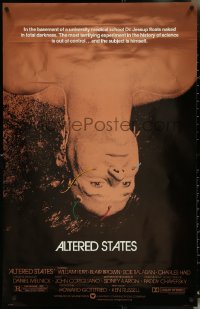 5c0542 ALTERED STATES foil 25x40 1sh 1980 William Hurt, Paddy Chayefsky, Ken Russell, sci-fi!
