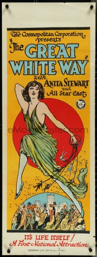 5c0125 GREAT WHITE WAY long Aust daybill 1924 great art of sexy Anita Stewart over New York City!