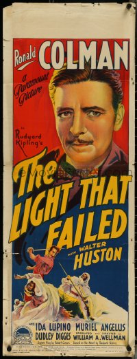 5c0126 LIGHT THAT FAILED long Aust daybill 1940 Richardson Studio art of Ronald Colman, ultra rare!