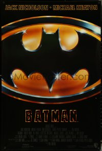 5c0555 BATMAN style C int'l 1sh 1989 directed by Tim Burton, cool image of Bat logo!