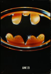 5c0554 BATMAN teaser 1sh 1989 directed by Tim Burton, cool image of Bat logo, matte finish!