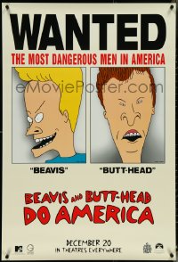 5c0558 BEAVIS & BUTT-HEAD DO AMERICA teaser 1sh 1996 Mike Judge, most dangerous men in America!