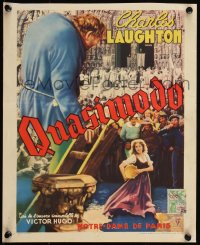 5c0360 HUNCHBACK OF NOTRE DAME Belgian R1947 Charles Laughton & O'Hara, Quasimodo, ultra rare!