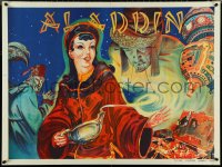5c0042 ALADDIN stage play British quad 1930s artwork of female lead with lamp & treasure!