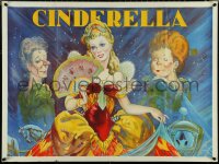 5c0046 CINDERELLA stage play British quad 1930s beautiful art with her wicked step-sisters!