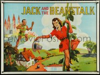 5c0056 JACK & THE BEANSTALK stage play British quad 1930s artwork of female Jack & giant!