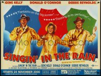 5c0066 SINGIN' IN THE RAIN advance British quad R2000 Gene Kelly, Donald O'Connor, Debbie Reynolds!