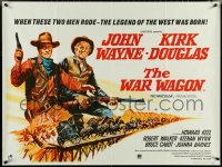 5c0072 WAR WAGON British quad 1967 crooked western cowboys John Wayne & Kirk Douglas, ultra rare!