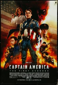 5c0574 CAPTAIN AMERICA: THE FIRST AVENGER advance DS 1sh 2011 Chris Evans, Jones, cool cast image!