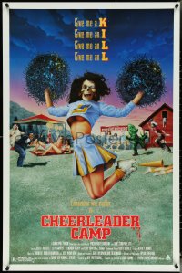 5c0583 CHEERLEADER CAMP 1sh 1987 John Quinn directed, wacky image of sexy cheerleader w/skull head!