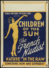 5c0584 CHILDREN OF THE SUN 1sh 1934 art of French Nudist, nature in the raw, new & different, rare!