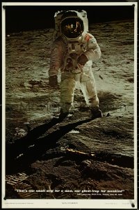 5c0119 MAN ON MOON 23x35 commercial poster 1969 Buzz Aldrin on the lunar surface by Armstrong!