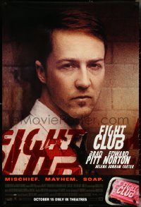 5c0632 FIGHT CLUB advance 1sh 1999 David Fincher, great close-up portrait of Edward Norton!