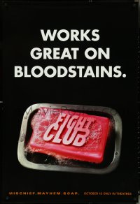 5c0634 FIGHT CLUB teaser 1sh 1999 Edward Norton & Brad Pitt, works great on bloodstains!