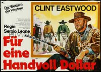 5c0002 FISTFUL OF DOLLARS German 33x47 R1978 the man with no name, Clint Eastwood, art by Casaro!