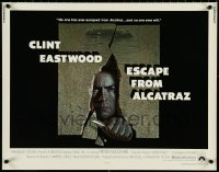 5c0490 ESCAPE FROM ALCATRAZ 1/2sh 1979 cool artwork of Clint Eastwood busting out by Lettick!
